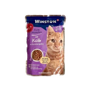 پوچ گربه وینستون با طعم گوشت در ژله