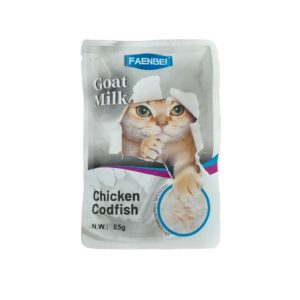 پوچ فنبی طعم مرغ و ماهی کاد با شیربز