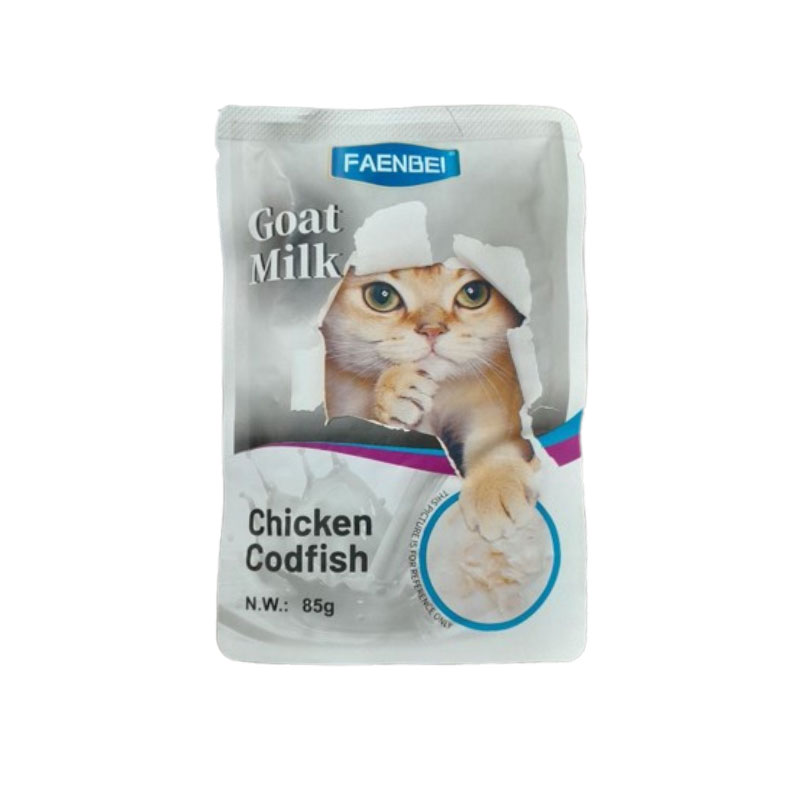 پوچ فنبی طعم مرغ و ماهی کاد با شیربز